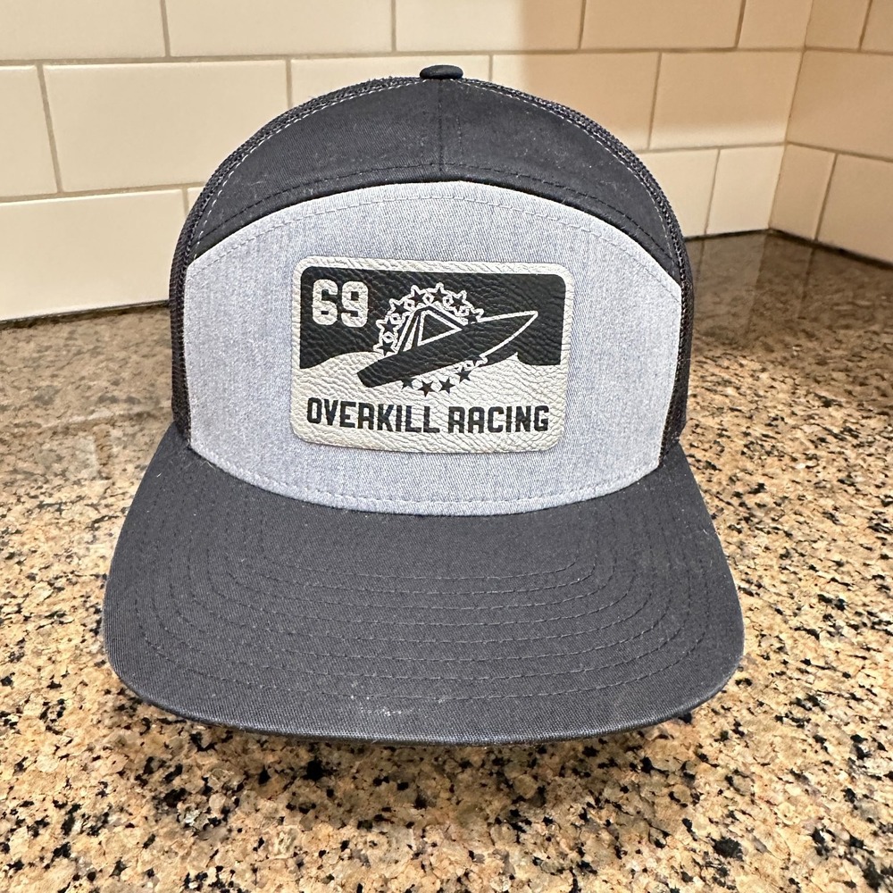69 Overkill Racing Richardson 168 Hat Snapback Men OSFM Gray Black Cotton Blend